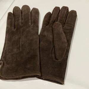 Brown suede gloves